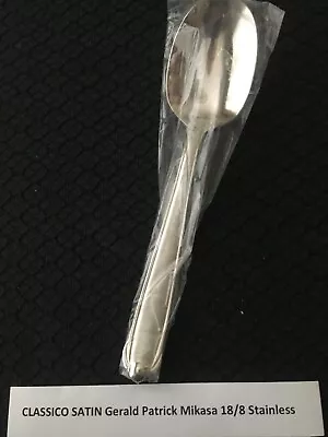 New! Classico Satin Mikasa Gerald Patrick Stainless Korea Solid Serving Spoon • $16.99