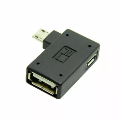 Left Angled Micro USB 2.0 OTG Host Adapter With USB Power For Samsung 5Pin OTG • $6.99