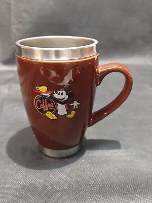 Disney Theme Parks Mickeys Really Swell Coffee Brand Stainless-Steel Mug W/ Lid. • $16