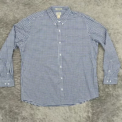 L.L. Bean Men's XL Button Shirt Long Sleeve Check Blue Wrinkle Free Traditional • $12.75