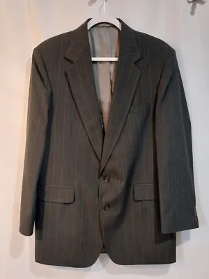 Vtg Mens Sports Coat Blazer  Haggar Imperial Gray Pinstriped 42 L USA See Measur • $55.55