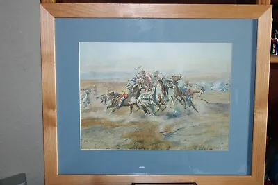 C.M. Russell  The Trigg  Art Print 15 1/2 X 11 1/14 Framed Western Cowboys • $75