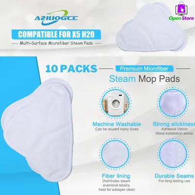 X5 H20 Steam Mop Pads Compatible For X5 H20 Steam Cleaner White Microfiber Pads • $28.99