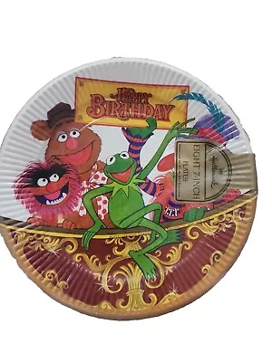 VTG Hallmark The Muppets Happy Birthday Pack Of Eight 7 Inch Party Plates New... • $13.40