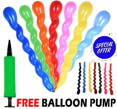 Magic Long Spiral Balloons Latex Balons 260Q Twisting Modelling Long Balloons UK • £7.49