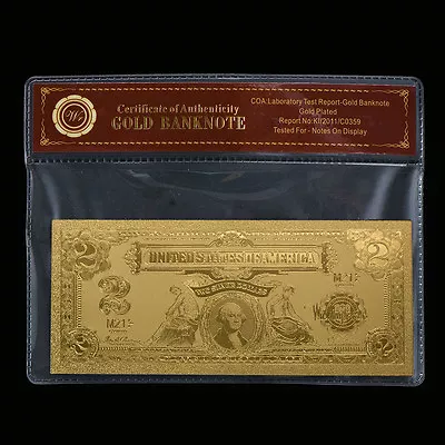 WR Old US 1899 $2 Gold Banknote Two Dollar Note Bill For Collection In Sleeve • $4.88