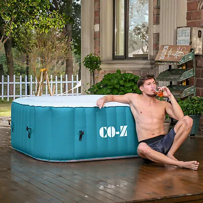 CO-Z Portable Inflatable Hot Tub Spa 130 Air Jet W Pump And Cover 5 To 7 Person • $349.99