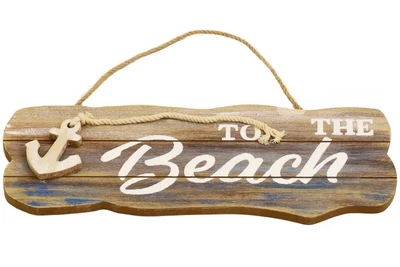 £9.99 • Buy KandyToys Nautical Home Decor  To The Beach  Wooden Sign | Nautical Gifts