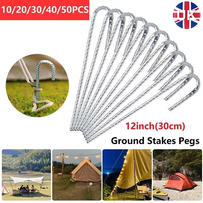 £11 • Buy 10-50x Tent Pegs Heavy Duty Steel Marquee Ground Stakes 300mm*8mm Camping Awning