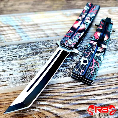 9 Inch JAPANESE SAMURAI Skull POCKET KNIFE Spring Folding TANGTO Blade Tactical • $13.65