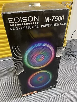 6000 Watt Dual PA Speaker System Edison Professional M-7500 Bluetooth • $300
