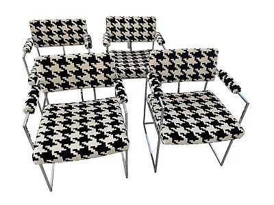 Vintage Milo Baughman Set Of 4 Chrome Dining Chairs  • $4750