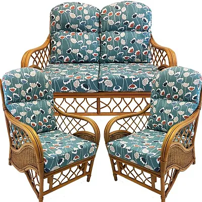 NEW CUSHIONS Or COVERS FOR CANE / WICKER / RATTAN CONSERVATORY FURNITURE Unpiped • £70.50