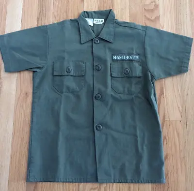 Mash 4077 Shirt Original Vintage Costume Army Green Button Up Kids/ Small Womens • $23.75