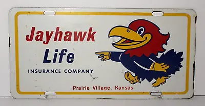 Rare 1960s Vintage Kansas Jayhawks Advertising Sign License Plate Jayhawk Life • $59.49