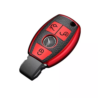 For Mercedes Benz Remote Car Key Fob Cover Case Holder Shell Chain Alloy Leather • $8.44