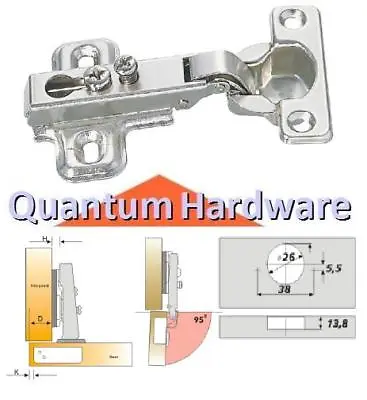 Cabinet  Concealed MINI Euro Hinge  95 Deg. For Frameless Cabinets 24 PACK  • $17.34