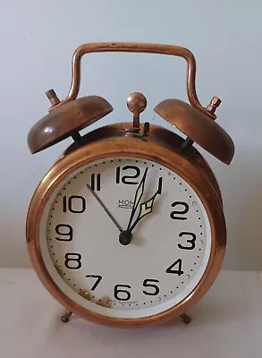 Vintage Copper Alarm Clock W/Dual Bells & Peg Legs...A Real Looker! • $20