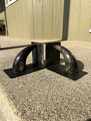 Old Original 1950s Attributed Carl AUBOCK Vienna BOOKENDS Steel Horn Model • $600