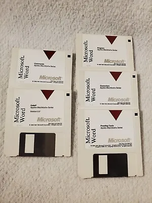 Vtg 1991 Microsoft Word Version 5.0 Apple Macintosh - 3.5  800K Floppy Diskettes • $29.95