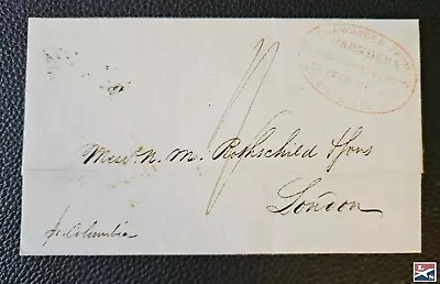 L/S 1841 Harnden's Express Forwarding NY To London Cover Via Columbia Lot H9 • $150