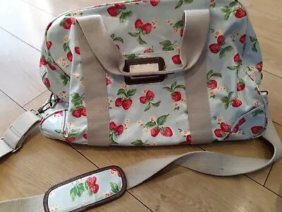 Kath Kidston Strawberry Oilcloth Large Weekend Travel Overnight Bag Vgc • £30