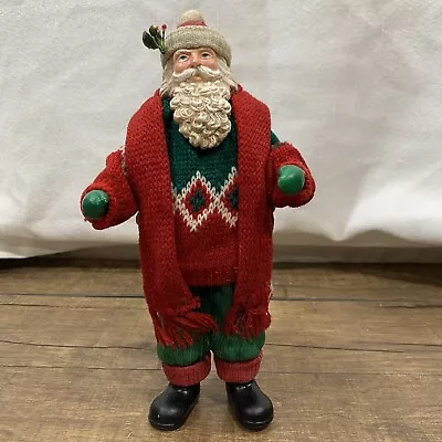 Midwest Importers Vintage Santa 10” Sweater Sack Blanket Roll Holly • $19.95