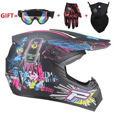 Motorcross Dirt Bike ATV Off Road MTB Motorcycle Helmet Racing Full Face DOT L • $74.91