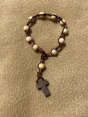 Catholic Handmade Single Decade Brown Rosary Beads With Metallic Cross • £2.50