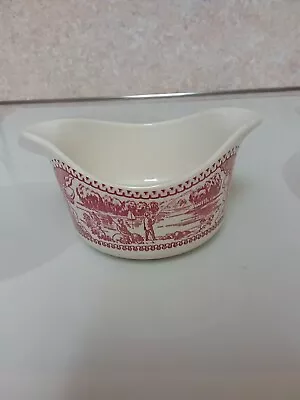 Vintage Royal (USA) Ironstone Memory Lane Gravy Boat Pink Red • $12