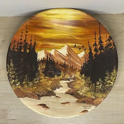 Vintage Hand Painted 14.5” Gold Mining Pan Artist Signed 1982 Alaska • $60