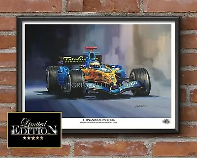 FERNANDO ALONSO Limited Edition Formula One F1 Print By Greg Tillett Size • £34.99