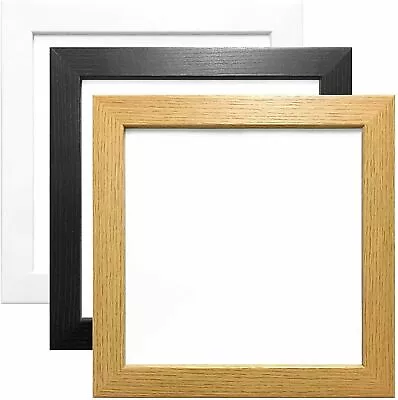 Square Picture Photo Frame Frames Black White Oak Poster Modern Wood Effect Size • £6.25