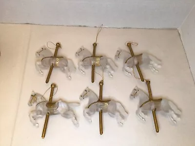 VNTG Silvestri Frosted Acrylic Carousel Horses Lot Of 6 Merry Go Round Free Ship • $34