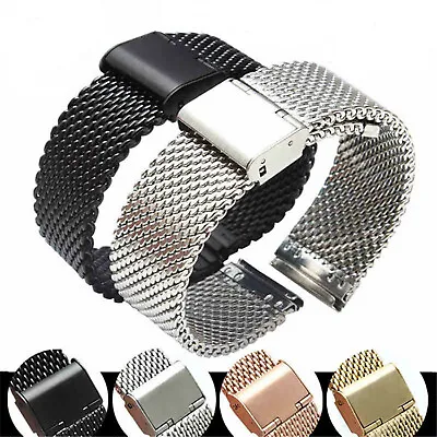 12mm-22mm Milanese Mesh Watch BandStainless Steel Hang Buckle Clasp Watch Strap • $9.99