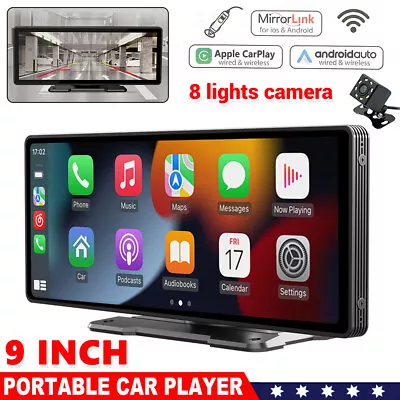 Portable 9  Wireless Carplay Car Radio GPS Stereo WIFI Touch Screen For Android • $83.99