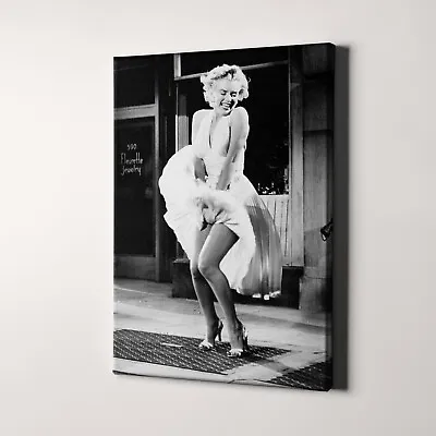 Marilyn Monroe Subway Grate White Dress Seven Year Itch Canvas Wall Art Print • $59