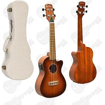 $299 • Buy Martinez Tenor Ukulele Solid Mahogany Top Acoustic Electric With Hard Case 