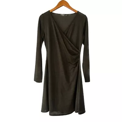 Prana Nadia Faux Wrap Long Sleeve Dress In Coal Size Medium • $30