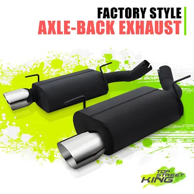 4 Dual Axle-Back Oval Type Muffler Exhaust System For Ford Mustang 4.6 5.4 05-10 • $195