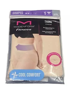 New Size 2xl Women Maidenform Flexees Tame Your Tummy Lace Shaping Thong • $10.99