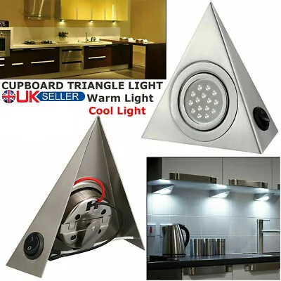 £6.59 • Buy Mains LED Triangle Light Kitchen Cabinet Cupboard Shelf Counter Downlight Lamp