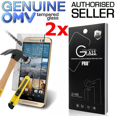 2x GENUINE Tempered Glass Screen Protector Scratch Resistant Film For HTC One M9 • $25.95