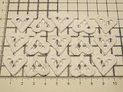 15pcs - White Guipure LaceApplique TrimmingsWedding-Heart Motifs - 2cm/2.5cm • £2.29