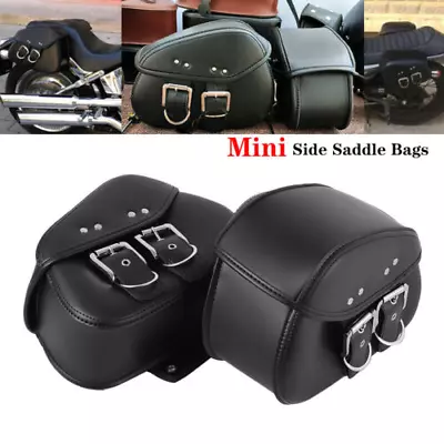 Motorcycle PU Leather Saddle Bag For Yamaha V-Star XVS 250 650 950 1100 1300 US • $59.66