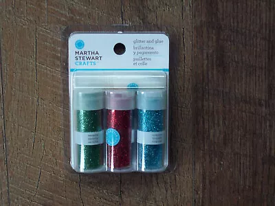 Martha Stewart Glitter And Glue Set 3 Pack New Green Red And Blue • $8