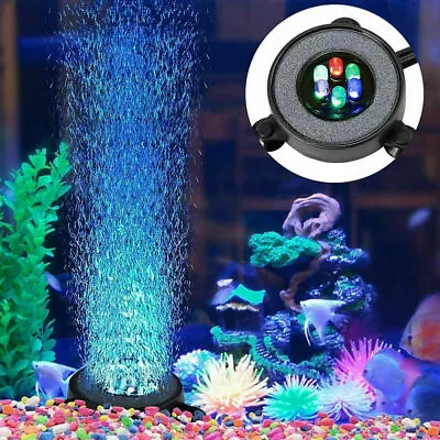 £9.99 • Buy LED Bubble Light Submersible Air Stone For Aquarium Fish Tank Pump Curtain UK