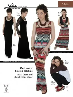 Jalie Sewing Pattern 3246 Shrug & Maxi Dress Kids Teenagers Baby Women • £20.98