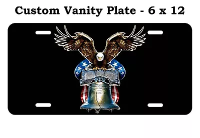 US Flag Eagle On Liberty Bell Customized License Plate Tag For Auto Car Bike ATV • £18.99