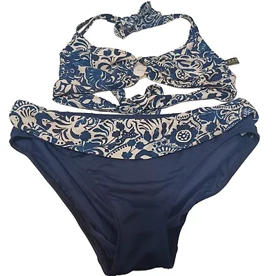 Lauren Ralph Lauren Bikini Womens 12 Blue Paisley Swim Beach Vacation • £13.30